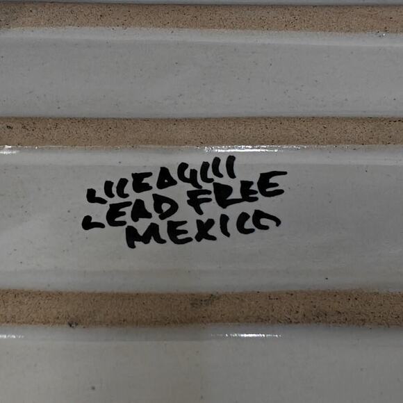 Mexico Talavera Pottery Serving Tray 12” x 6” Rectangle Lead Free Blue Dish - Picture 6 of 6